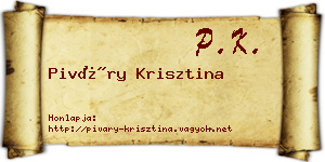 Piváry Krisztina névjegykártya